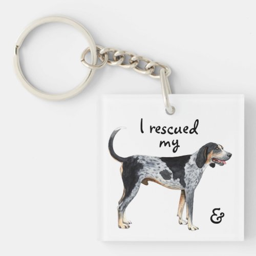 Rescue Bluetick Coonhound Keychain