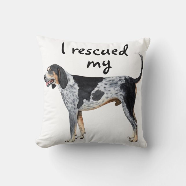 Rescue Bluetick Coonhound Throw Pillow (Front)