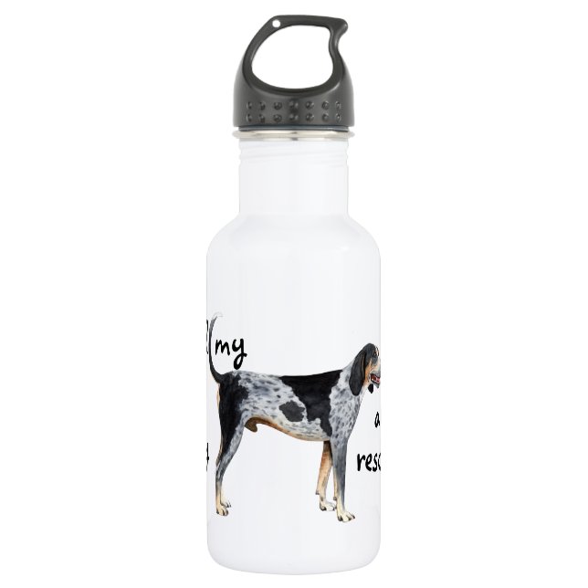 Rescue Bluetick Coonhound Water Bottle (Front)