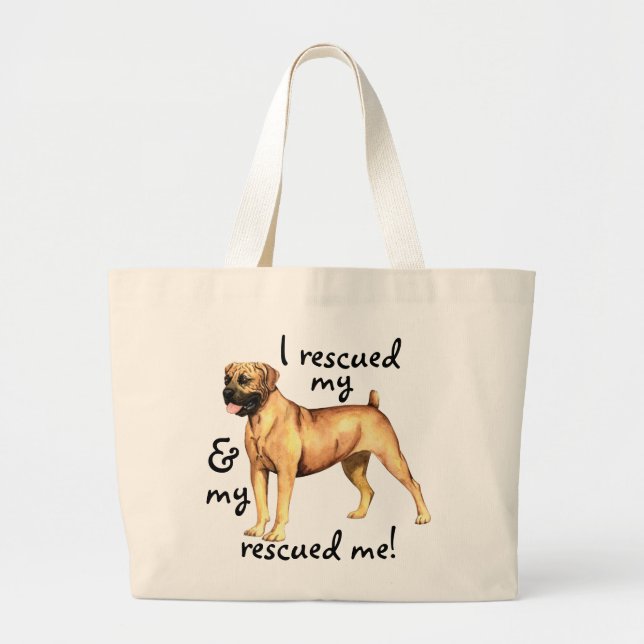 Rescue Boerboel Large Tote Bag (Front)