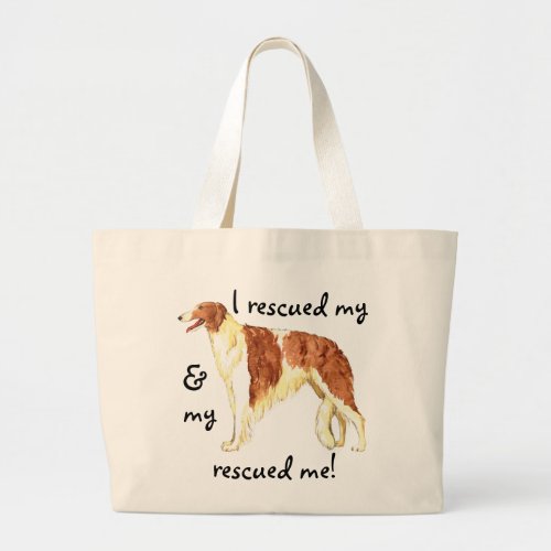 Rescue Borzoi Large Tote Bag