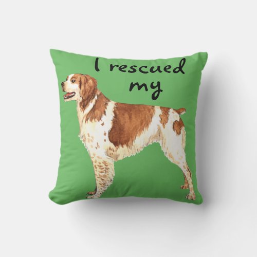 Rescue Brittany Throw Pillow