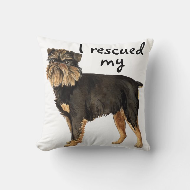 Rescue Brussels Griffon Throw Pillow (Front)