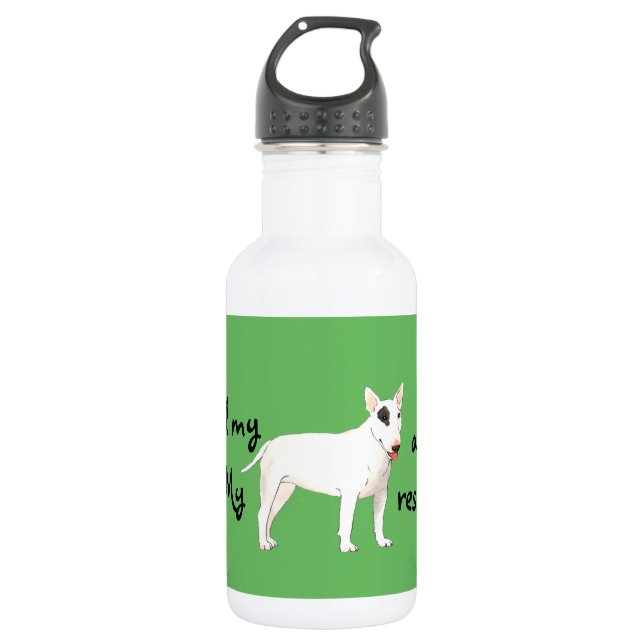 Rescue Bull Terrier Stainless Steel Water Bottle (Front)