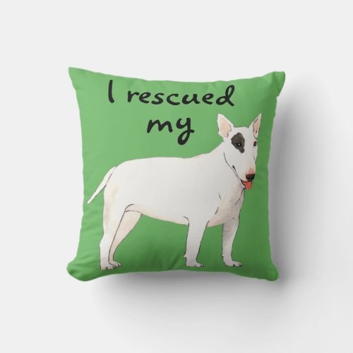 Rescue Bull Terrier Throw Pillow