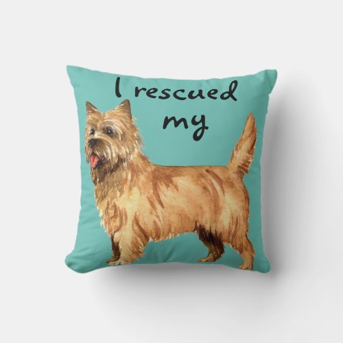 Rescue Cairn Terrier Throw Pillow