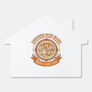 Rescue Cat Club Cat Rescue Adoption Vintage Vector Sign