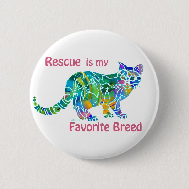 Rescue Cats Colorful Pin (Front)
