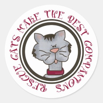 Rescue Cats Make The Best Companions Stickers by CowPieCreek at Zazzle