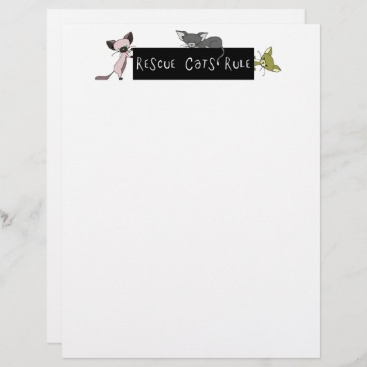 Rescue Cats Rule Letterhead (Front/Back)