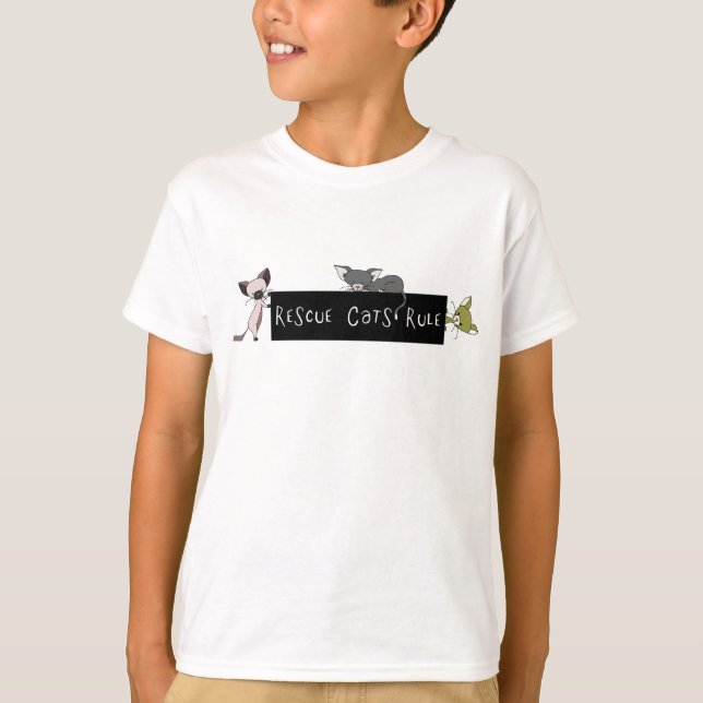 Rescue Cats Rule! T-Shirt (Front)