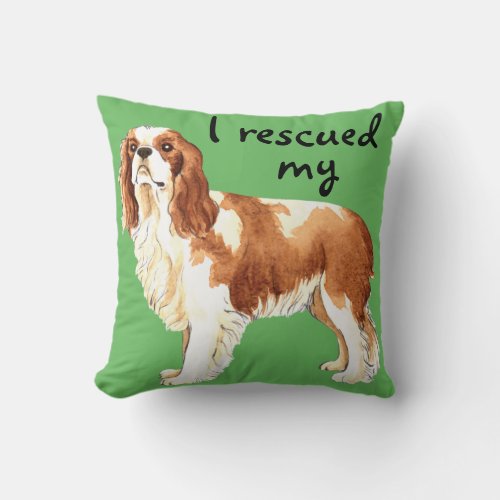 Rescue Cavalier Throw Pillow