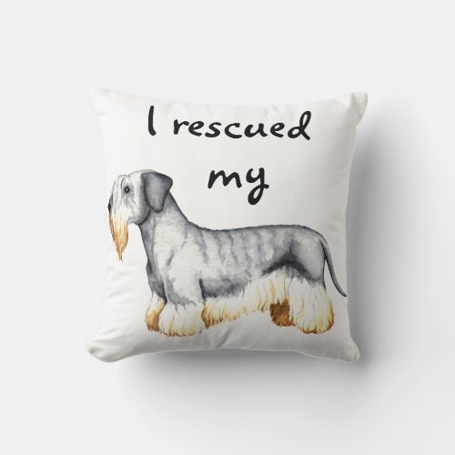 Rescue Cesky Terrier Throw Pillow