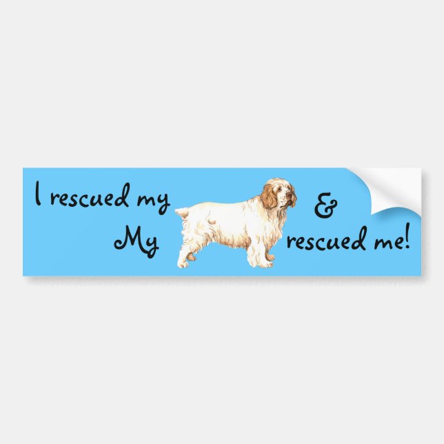Rescue Clumber Spaniel Bumper Sticker (Front)