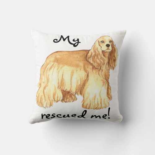 Rescue Cocker Spaniel Throw Pillow