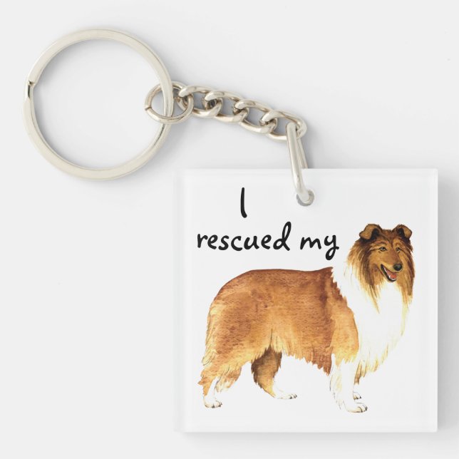Rescue Collie Keychain (Front)