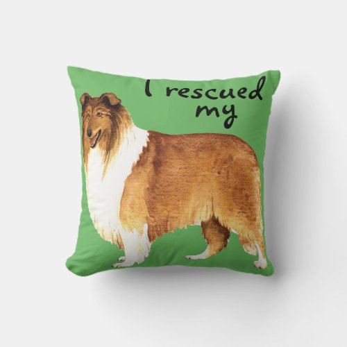 Rescue Collie Throw Pillow