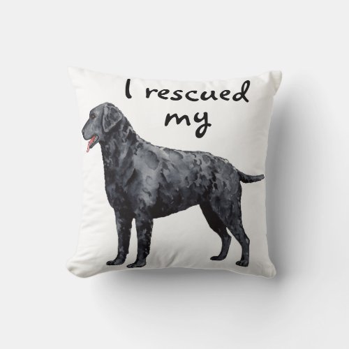 Rescue Curly_Coated Retriever Throw Pillow