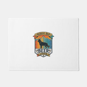 Rescue Dad Beer Lover Dog Vintage Sunset_1 Doormat