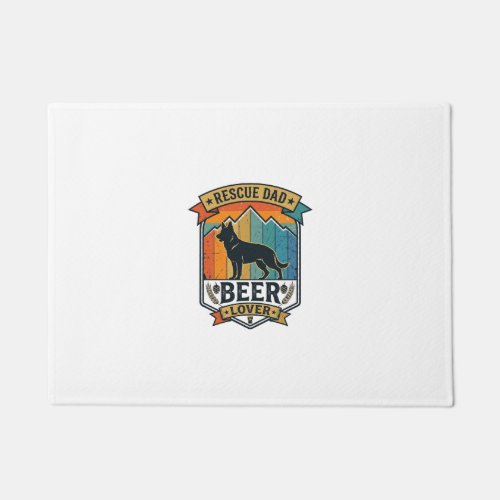 Rescue Dad Beer Lover Dog Vintage Sunset_1 Doormat