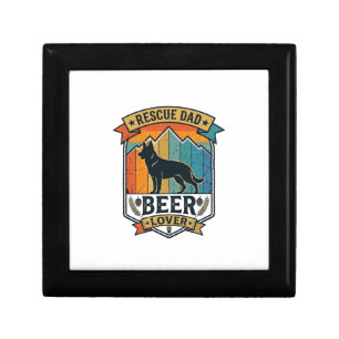 Rescue Dad Beer Lover Dog Vintage Sunset_1 Gift Box