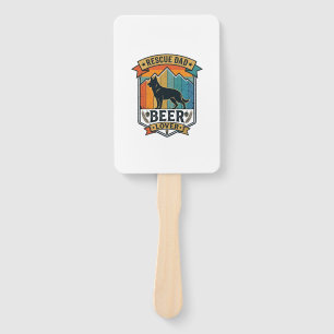 Rescue Dad Beer Lover Dog Vintage Sunset_1 Hand Fan