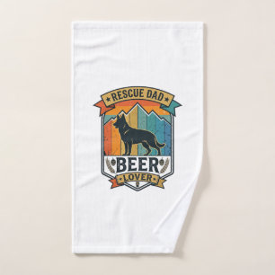 Rescue Dad Beer Lover Dog Vintage Sunset_1 Hand Towel