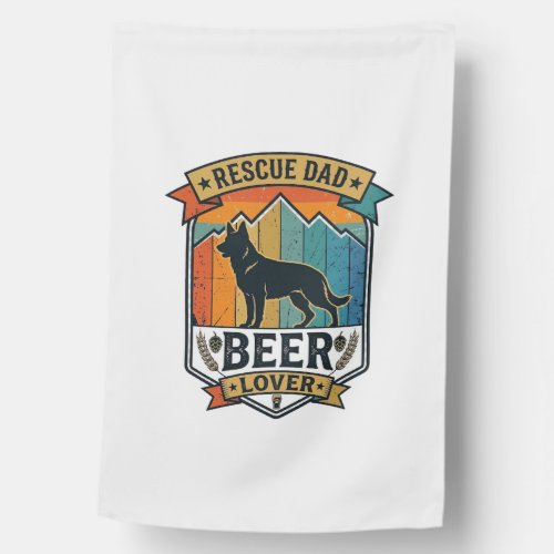 Rescue Dad Beer Lover Dog Vintage Sunset_1 House Flag