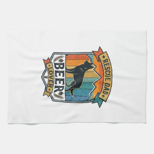 Rescue Dad Beer Lover Dog Vintage Sunset_1 Kitchen Towel