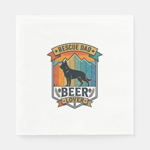 Rescue Dad Beer Lover Dog Vintage Sunset_1 Napkins