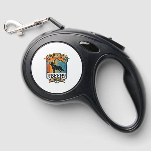 Rescue Dad Beer Lover Dog Vintage Sunset_1 Retractable Pet Leash
