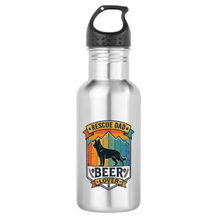 Rescue Dad Beer Lover Dog Vintage Sunset_1 Stainless Steel Water Bottle