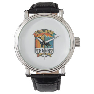 Rescue Dad Beer Lover Dog Vintage Sunset_1 Watch