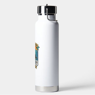 Rescue Dad Beer Lover Dog Vintage Sunset_1 Water Bottle