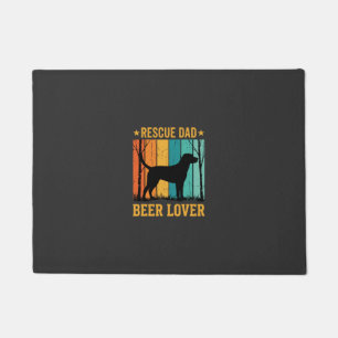 Rescue Dad Beer Lover Vintage Dog Doormat