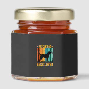 Rescue Dad Beer Lover Vintage Dog Honey Jar Favors