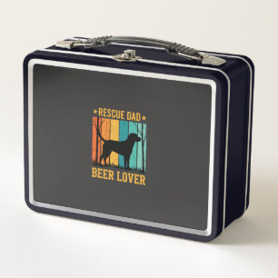 Rescue Dad Beer Lover Vintage Dog Metal Lunch Box