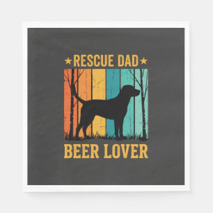 Rescue Dad Beer Lover Vintage Dog Napkins