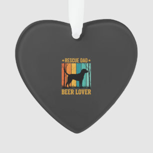 Rescue Dad Beer Lover Vintage Dog Ornament