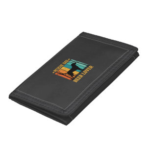 Rescue Dad Beer Lover Vintage Dog Tri-fold Wallet