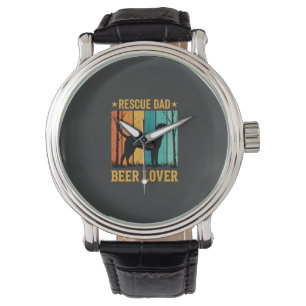 Rescue Dad Beer Lover Vintage Dog Watch