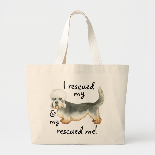 Rescue Dandie Large Tote Bag (Front)