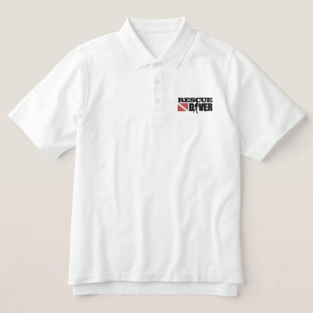 Rescue Diver 2 Embroidered Polo (Design Front)