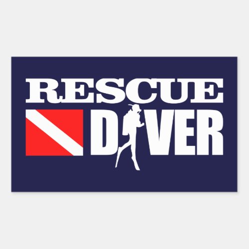 Rescue Diver 2 Rectangular Sticker