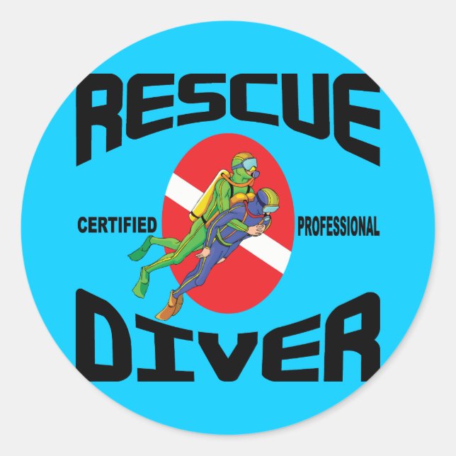 Rescue Diver Classic Round Sticker (Front)