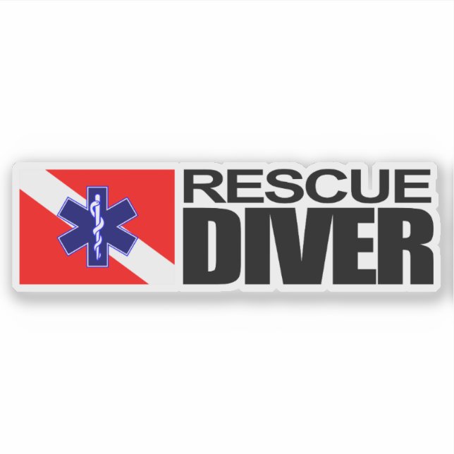 Rescue Diver Rectangular Sticker (Front)