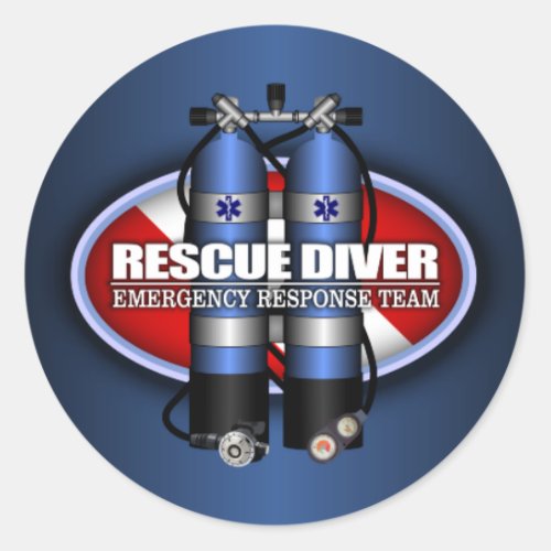 Rescue Diver ST Classic Round Sticker