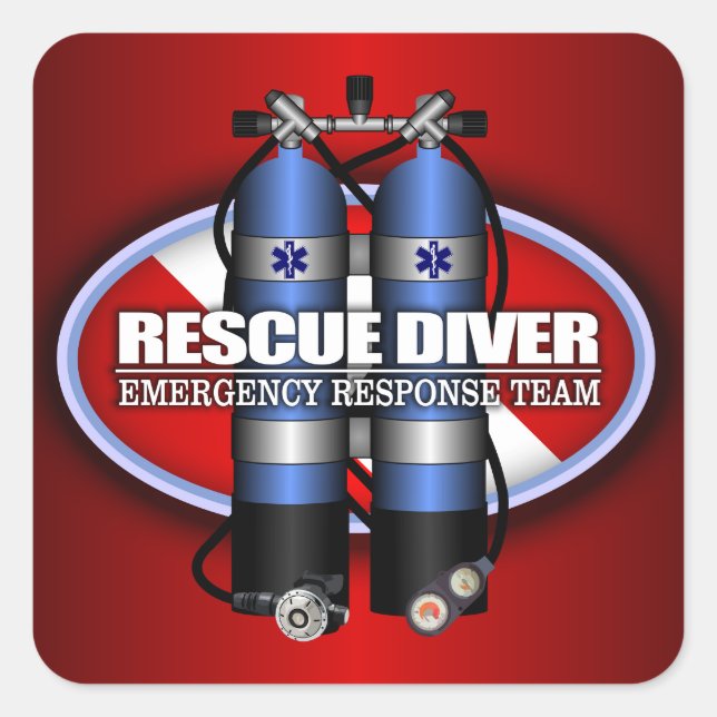 Rescue Diver (ST) Square Sticker (Front)