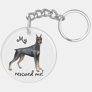 Rescue Doberman Pinscher Keychain