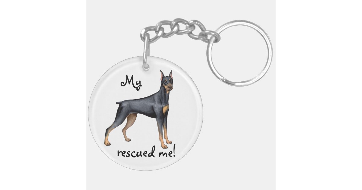 Rescue Doberman Pinscher Keychain Zazzle